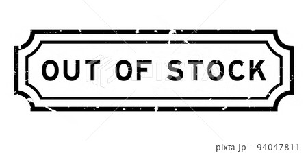Grunge black out of stock word rubber seal stamp on white background 94047811