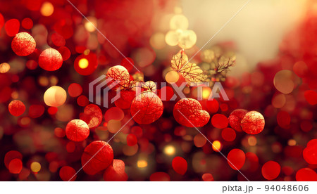 3D Render Merry Christmas HD Wallpaper with Abstract red fractal composition. Beautiful artwork seasonal illustration and copy space background. 3D Render Merry Christmas HD Wallpaper with Abstract red fractal composition. Beautiful artwork seasonal illustration and copy space background. 94048606
