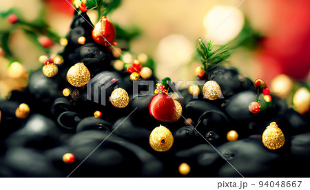 3D Render Merry Christmas HD Wallpaper. Beautiful artwork seasonal illustration and copy space background. 94048667