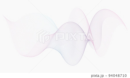 Vector illustration of warm and cold tones on white pattern with nice curves transitons - beauty of geometry, suitable for different kind of backgrounds - presentations, documents, video, like HD 94048710