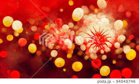 Red Abstract Wallpaper. Red Holiday glowing Abstract Defocused Background for Christmas and New Year 94048746