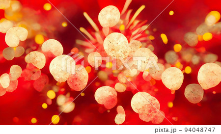Red Abstract Wallpaper. Red Holiday glowing Abstract Defocused Background for Christmas and New Year 94048747