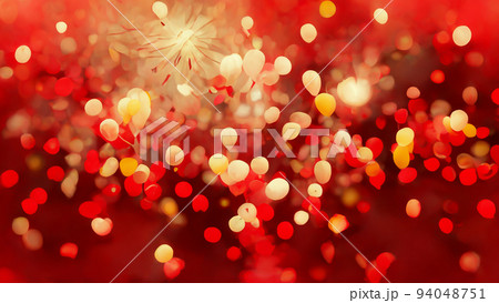 Red Abstract Wallpaper. Red Holiday glowing Abstract Defocused Background for Christmas and New Year 94048751