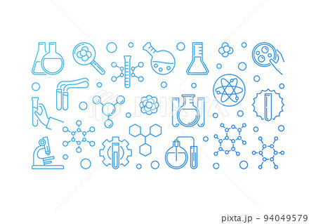 Chemistry Education blue concept outline vector banner 94049579