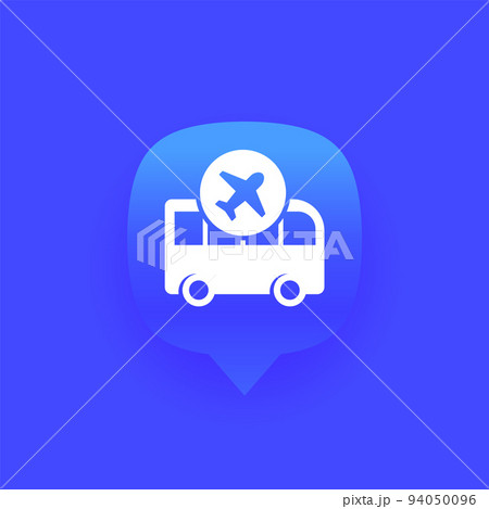 bus to airport, shuttle vector icon bus to airport, shuttle vector icon 94050096