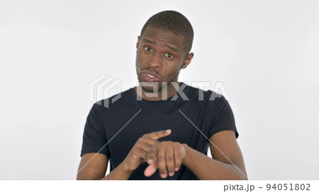 Video Chat by Young African Man on White Background Video Chat by Young African Man on White Background 94051802
