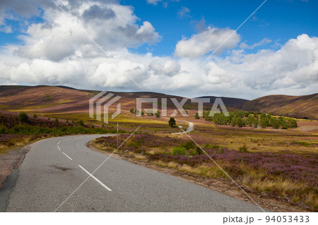A road full of curves at Spittal of Glenshee in the Scottish Highlands A road full of curves at Spittal of Glenshee in the Scottish Highlands 94053433