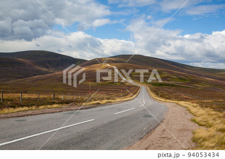 Amazing road in Cairnwell Pass  in the Scottish Highlands, Scotland. 94053434