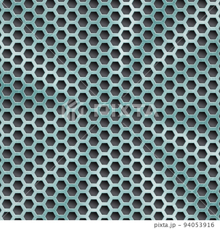 Abstract metal background with hexagonal holes Abstract metal background with hexagonal holes 94053916
