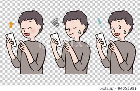 A man who operates a smartphone / set A man who operates a smartphone / set 94053981