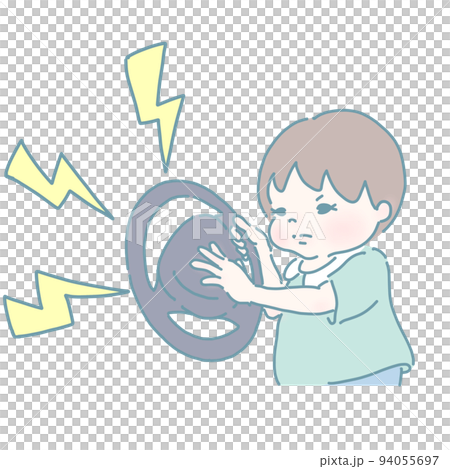 一個按喇叭的男孩（柔和的顏色） 94055697