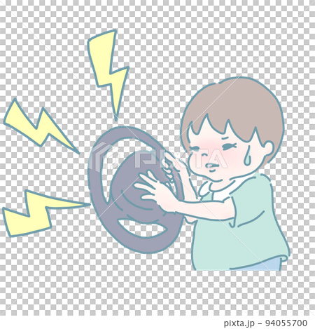 一個按喇叭尋求幫助的男孩（柔和的顏色） 94055700