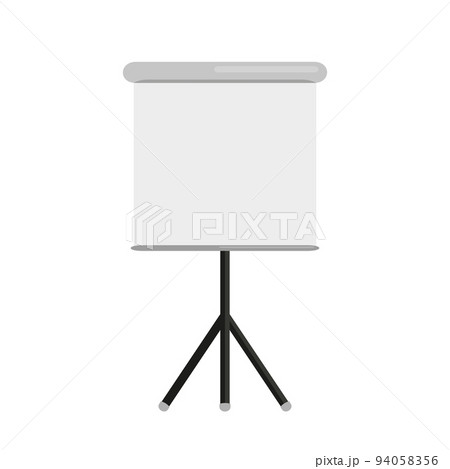 Roll up projector screen blank tripod white flat. Horizontal canvas easel large collapsible portable mockup presentation board conference meeting school office movie view home theater screen isolated Roll up projector screen blank tripod white flat. Horizontal canvas easel large collapsible portable mockup presentation board conference meeting school office movie view home theater screen isolated 94058356
