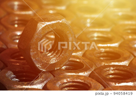 Close-up of rusty nuts 94058419