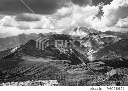 Panorama of Marmolada mountain with glacier 94058991