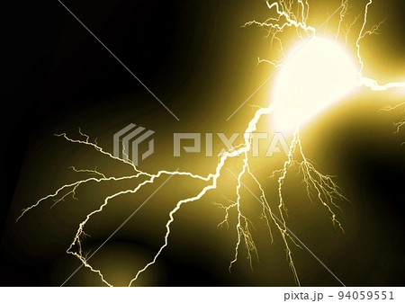 夜空に光る稲妻のイラスト 94059551