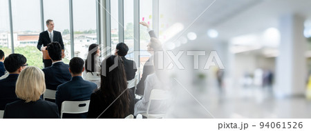 Group of business people meeting in a seminar conference widen view Group of business people meeting in a seminar conference widen view 94061526