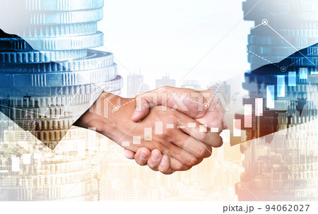 Business handshake on finance prosperity and money technology asset background Business handshake on finance prosperity and money technology asset background 94062027
