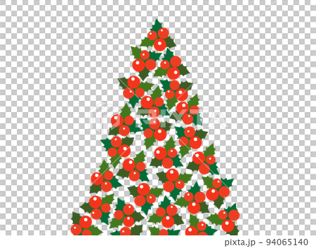 ヒイラギで型取られたクリスマスツリーのイラスト素材のイラスト素材