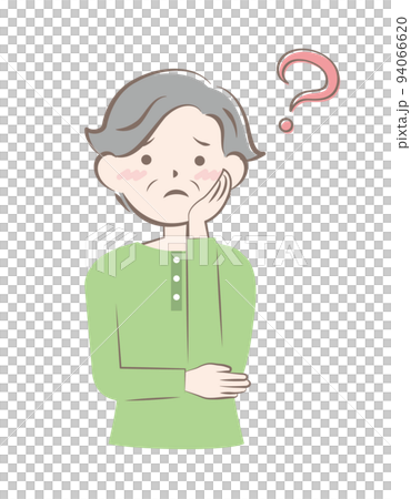 一位身著便衣的老婦人憂心忡忡 一位身著便衣的老婦人憂心忡忡 94066620
