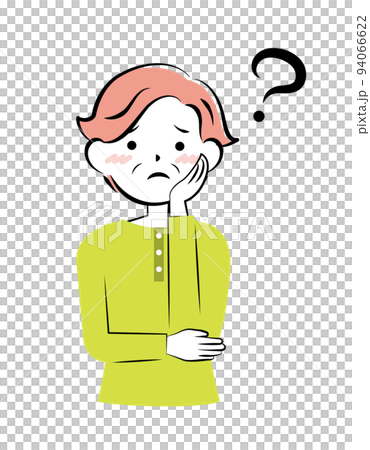 Worried elderly woman in plain clothes 3c Worried elderly woman in plain clothes 3c 94066622