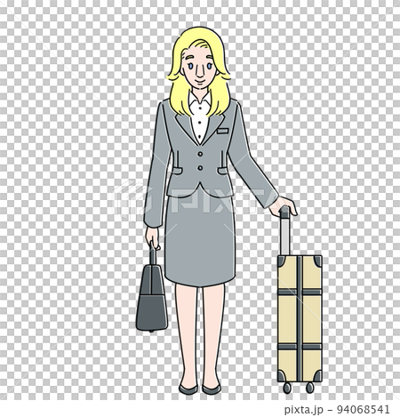 スーツを着用した笑顔のインバウンド　白人女性　マスクなし 94068541