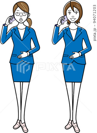 携帯電話をかけるビジネスウーマン 携帯電話をかけるビジネスウーマン 94071203