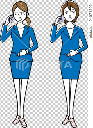 携帯電話をかけるビジネスウーマン 携帯電話をかけるビジネスウーマン 94071203