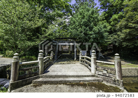 鹿野　加知弥神社　神橋と鳥居　鳥取県鳥取市 94072583