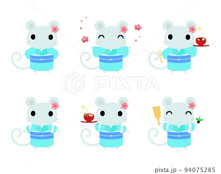 正月のネズミ　アイコンセット 94075285