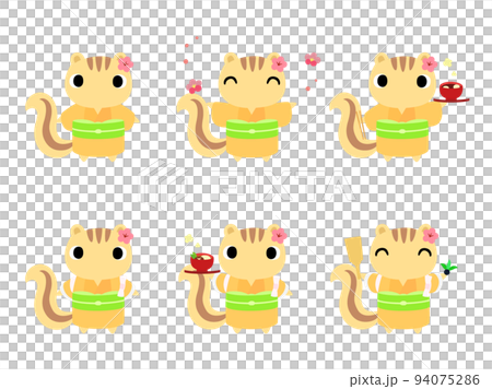 正月のリス　アイコンセット 94075286