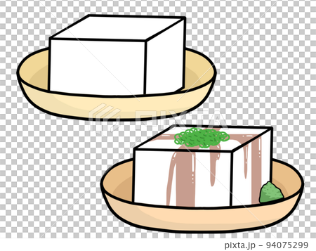 豆腐在盤子上的插圖 94075299