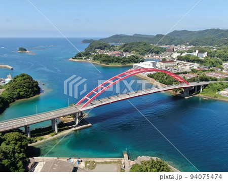 寺島大橋完成記念公園の上空から寺島大橋の空撮 寺島大橋完成記念公園の上空から寺島大橋の空撮 94075474