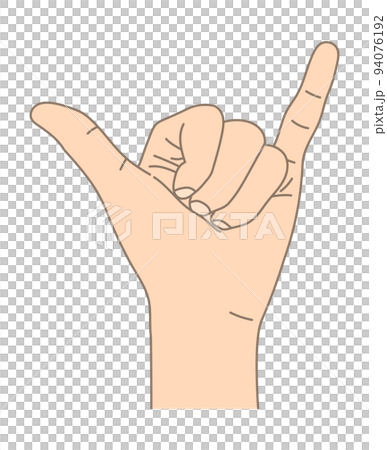 hand sign called hawaiian shaka hand sign called hawaiian shaka 94076192