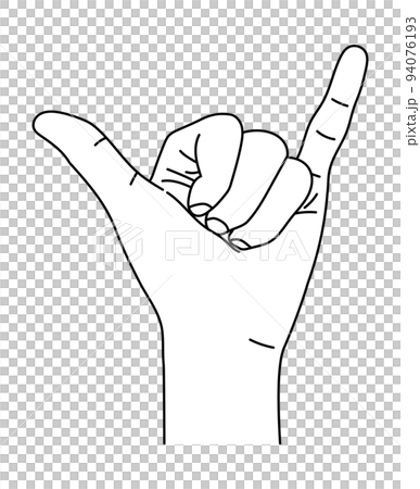 hand sign called hawaiian shaka hand sign called hawaiian shaka 94076193