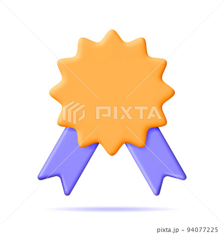 3D Winner Medal with Ribbon Isolated 3D Winner Medal with Ribbon Isolated 94077225