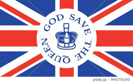The Queens death. RIP, God save the Queen. Rest in peace poster with silhouette on flag background. Vector illustration for Her Majesty on her 96 years The Queens death. RIP, God save the Queen. Rest in peace poster with silhouette on flag background. Vector illustration for Her Majesty on her 96 years 94079100
