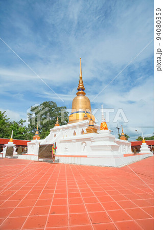The famous temple Phra That Sawi, one of travel destinations in Chumphon, Thailand. 94080359