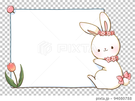 A rabbit with a frame, a flower A rabbit with a frame, a flower 94080788