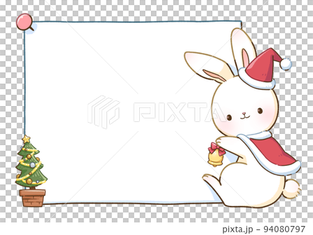 Rabbit with a frame frame Christmas Rabbit with a frame frame Christmas 94080797