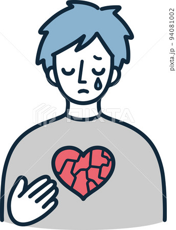 落ち込む男性 鬱 シンプルイラスト 落ち込む男性 鬱 シンプルイラスト 94081002