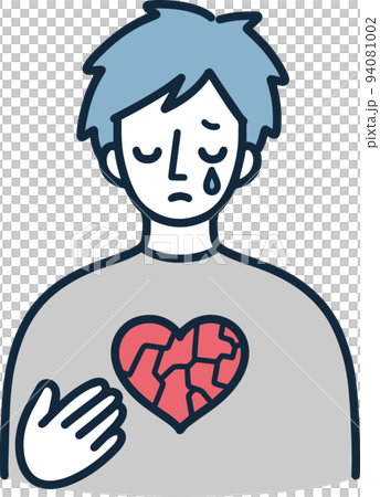 落ち込む男性 鬱 シンプルイラスト 落ち込む男性 鬱 シンプルイラスト 94081002