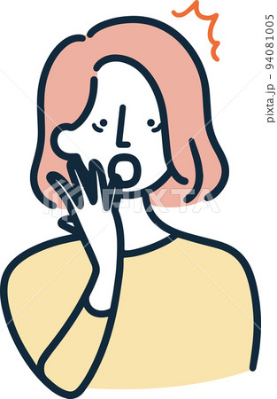 驚く女性　ビックリ　シンプルイラスト 94081005
