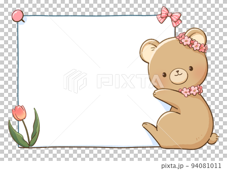 A bear with a frame, a flower 94081011