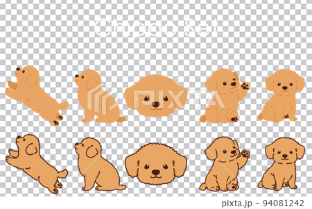 Simple and cute chiwapoo illustration set with/without main line Simple and cute chiwapoo illustration set with/without main line 94081242