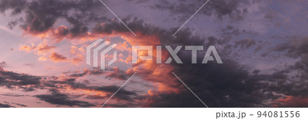 Tranquility Clouds Float Natural Background Sky. Cloudy Sky With Clouds. Panoramic View On Sky Landscape In Sunny Spring Day. Calmness Concept 94081556