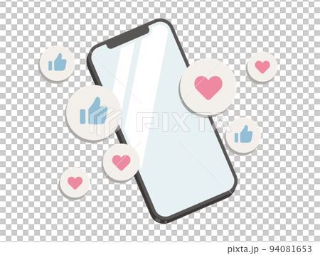 スマホといいねマーク ベクターイラスト スマホといいねマーク ベクターイラスト 94081653