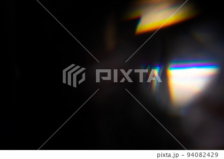 colorful rainbow crystal light leaks on black background colorful rainbow crystal light leaks on black background 94082429