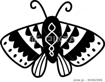 Hand Drawn bohemian style butterfly illustration 94082890