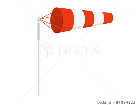 Windsock on pole wind speed flag vector illustration. 94084322